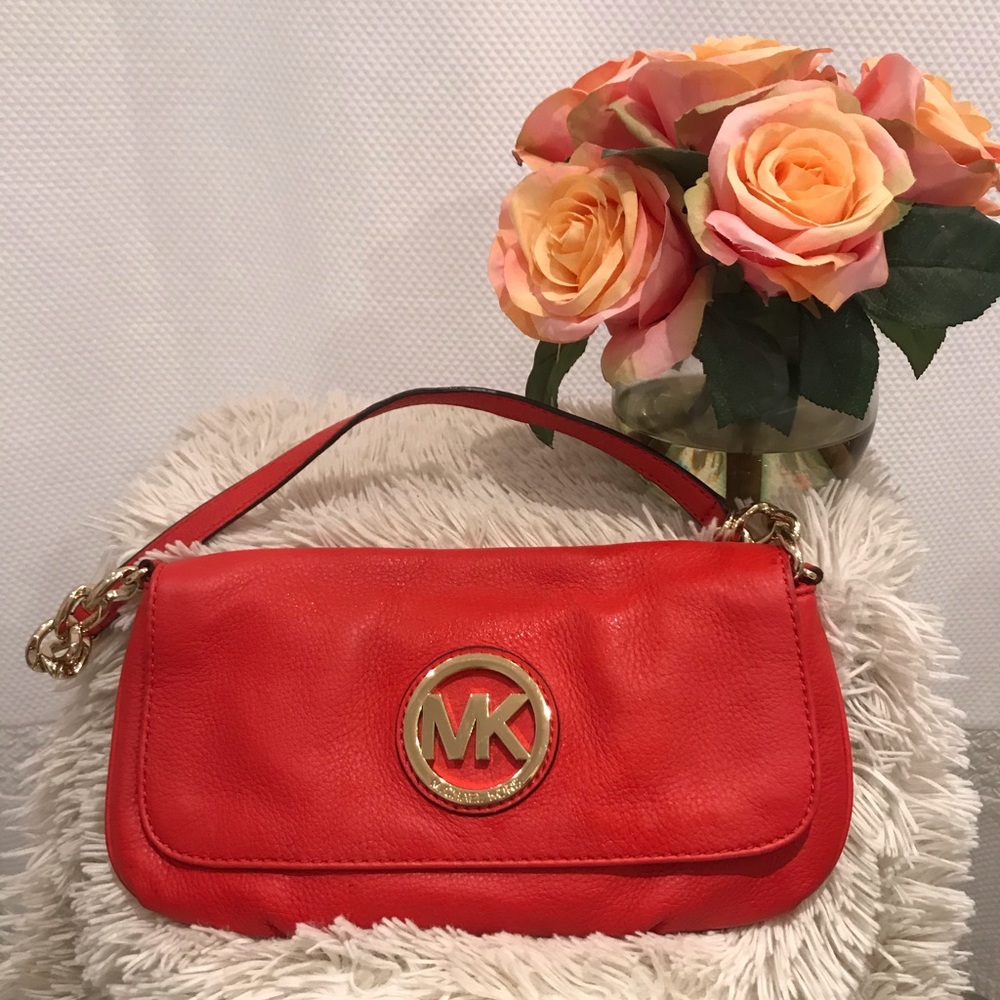 Michael Kors red clutch NWOT